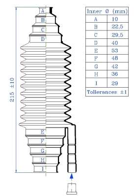 Bellow Kit, steering 84278