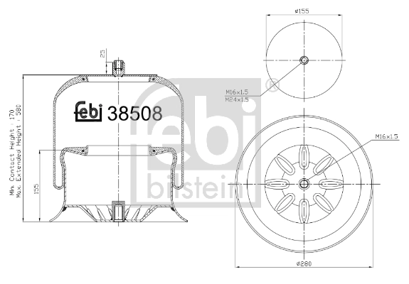 Bellow, air suspension 38508