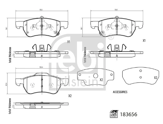 Brake Pad Set, disc brake 183656