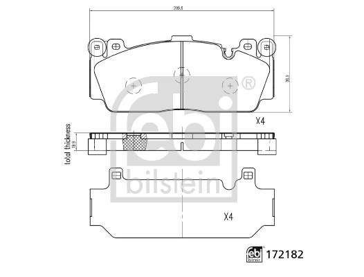 Brake Pad Set, disc brake 172182