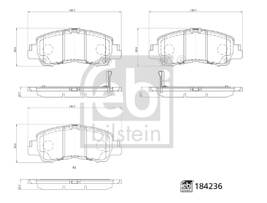 Brake Pad Set, disc brake 184236