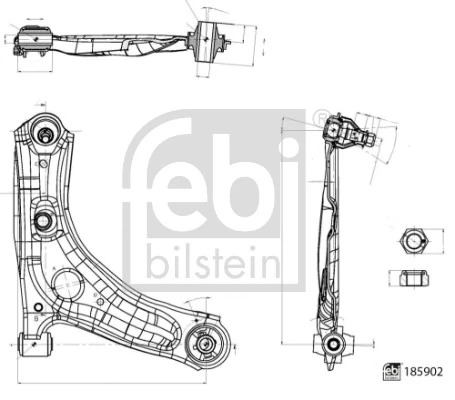 Control/Trailing Arm, wheel suspension 185902