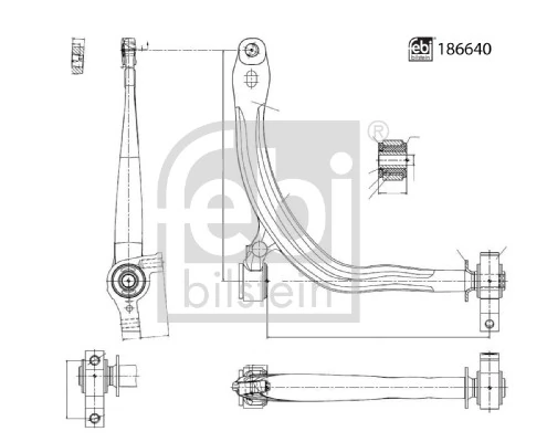 Control/Trailing Arm, wheel suspension 186640