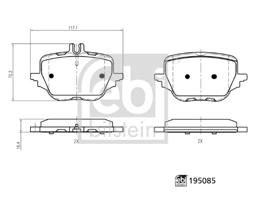 Brake Pad Set, disc brake 195085