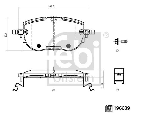 Brake Pad Set, disc brake 196639