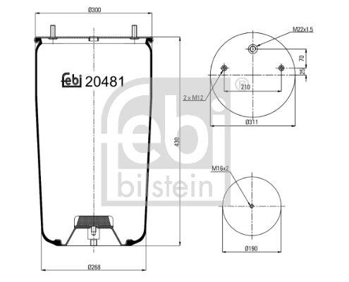Bellow, air suspension 20481