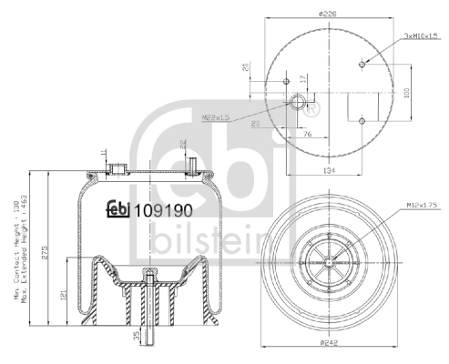 Bellow, air suspension 109190