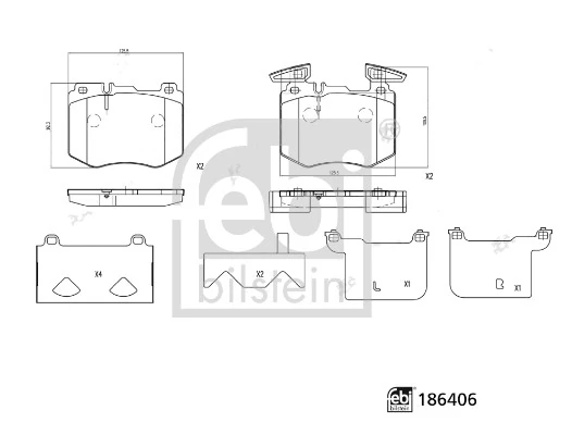 Brake Pad Set, disc brake 186406