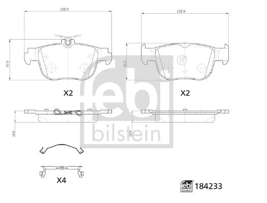 Brake Pad Set, disc brake 184233