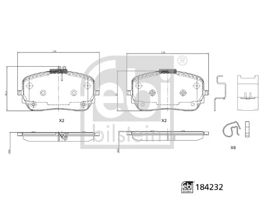 Brake Pad Set, disc brake 184232