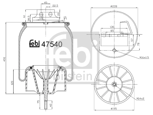 Bellow, air suspension 47540