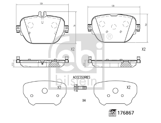 Brake Pad Set, disc brake 176867