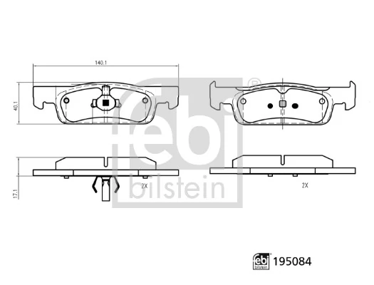 Brake Pad Set, disc brake 195084