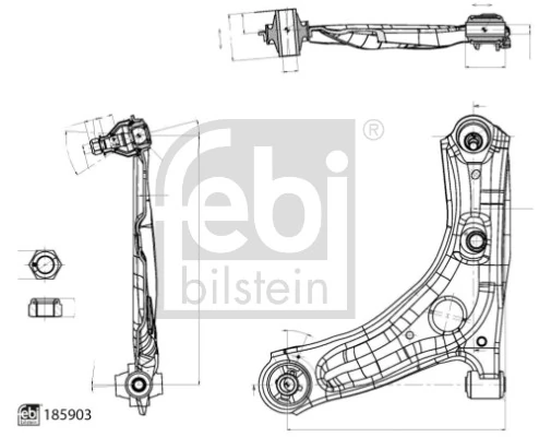 Control/Trailing Arm, wheel suspension 185903