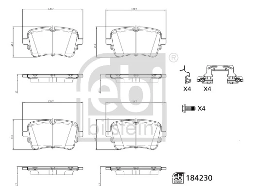 Brake Pad Set, disc brake 184230
