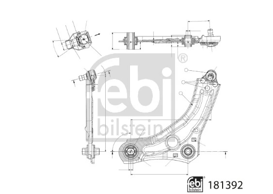 Control/Trailing Arm, wheel suspension 181392