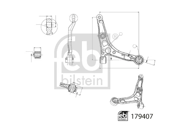 Control/Trailing Arm, wheel suspension 179407