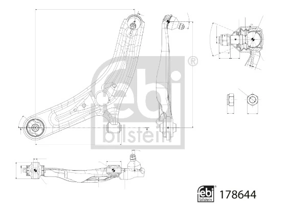 Control/Trailing Arm, wheel suspension 178644