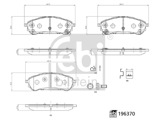 Brake Pad Set, disc brake 196370