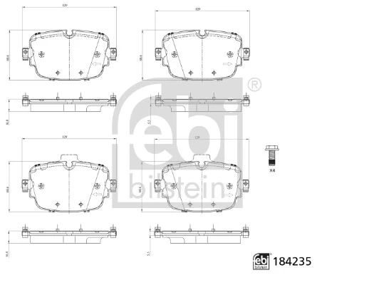 Brake Pad Set, disc brake 184235