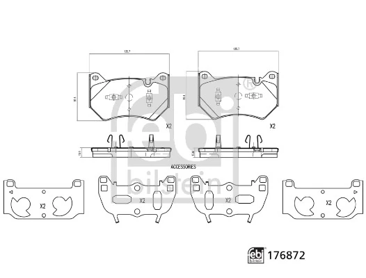 Brake Pad Set, disc brake 176872