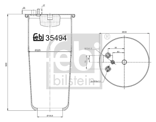 Bellow, air suspension 35494