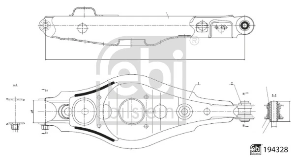 Control/Trailing Arm, wheel suspension 194328