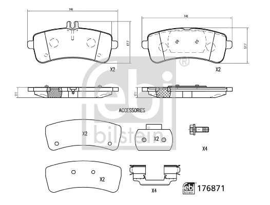 Brake Pad Set, disc brake 176871