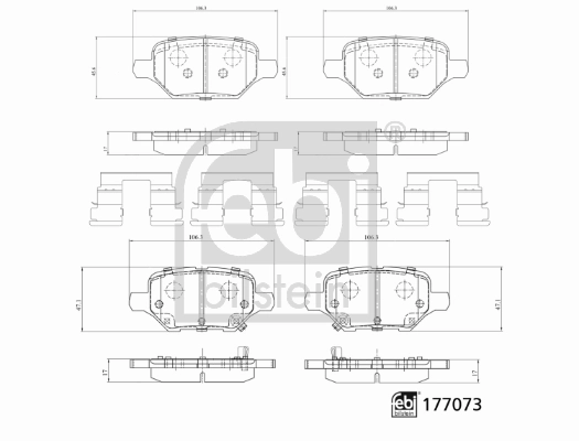Brake Pad Set, disc brake 177073