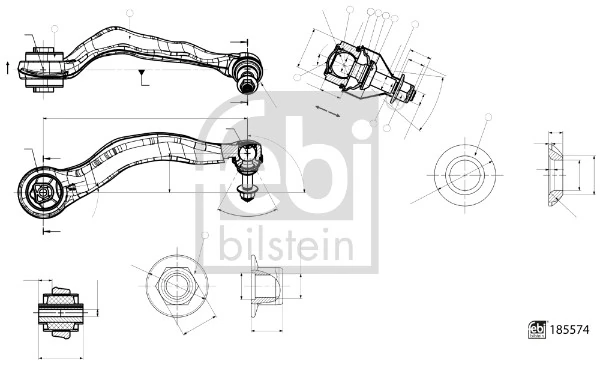 Control/Trailing Arm, wheel suspension 185574