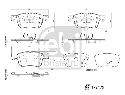 Brake Pad Set, disc brake 172179