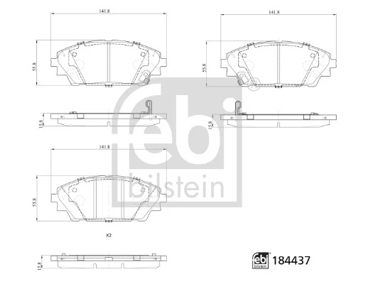 Brake Pad Set, disc brake 184437