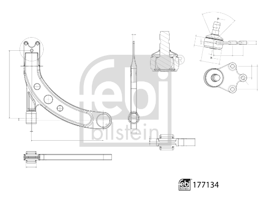 Control/Trailing Arm, wheel suspension 177134