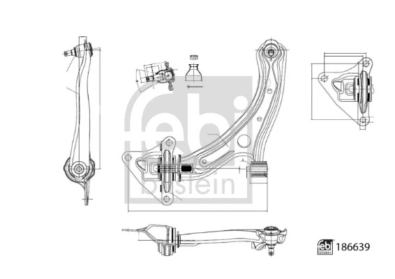 Control/Trailing Arm, wheel suspension 186639
