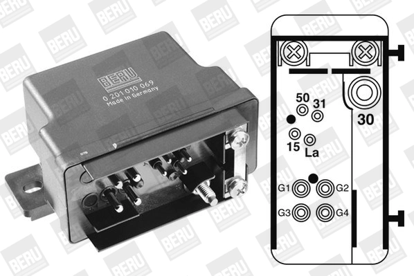 BorgWarner (BERU) GR069 Relay, glow plug system