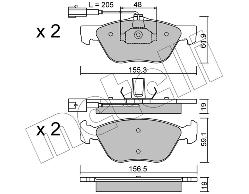Brake Pad Set, disc brake 22-0083-0