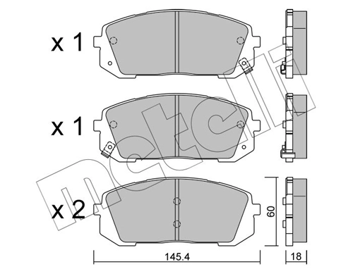 Brake Pad Set, disc brake 22-1298-0
