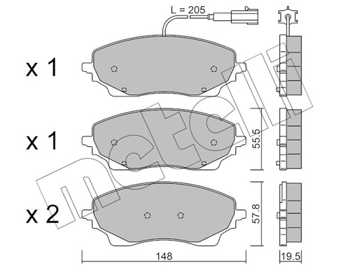 Brake Pad Set, disc brake 22-1379-0