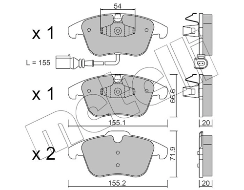 Brake Pad Set, disc brake 22-0675-1