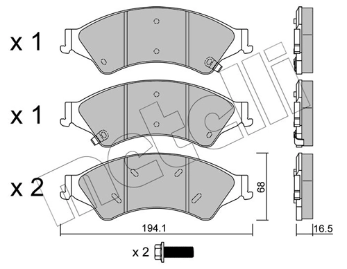 Brake Pad Set, disc brake 22-0971-0