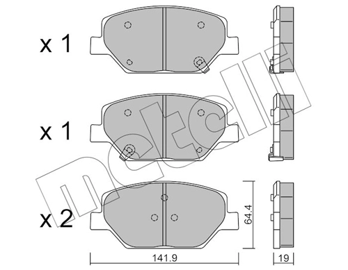 Brake Pad Set, disc brake 22-1178-0