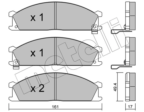 Brake Pad Set, disc brake 22-0107-1