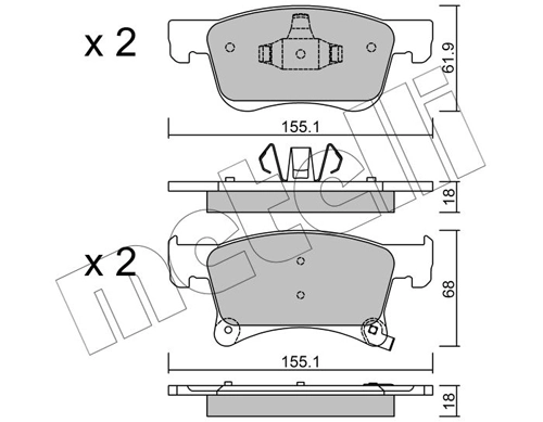 Brake Pad Set, disc brake 22-1035-0