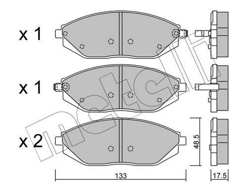 Brake Pad Set, disc brake 22-0908-0