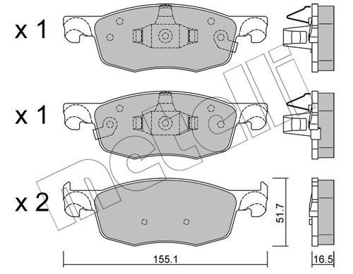 Brake Pad Set, disc brake 22-1282-0