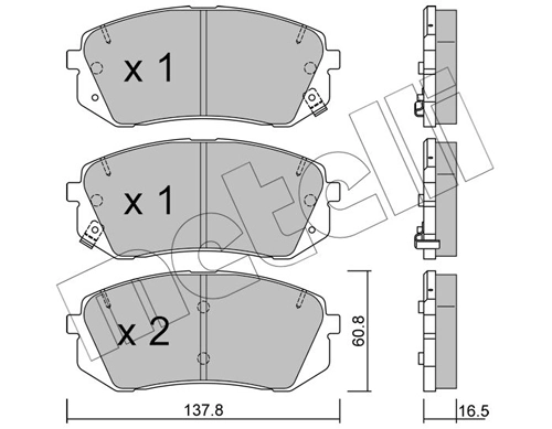 Brake Pad Set, disc brake 22-0783-0