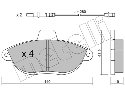 Brake Pad Set, disc brake 22-0105-0