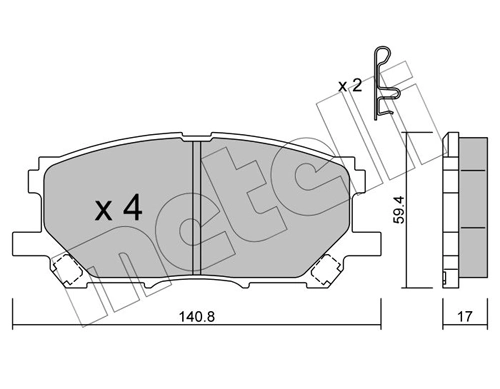Brake Pad Set, disc brake 22-0618-0