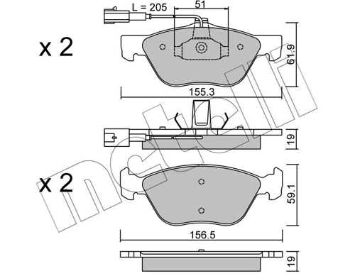 Brake Pad Set, disc brake 22-0083-1