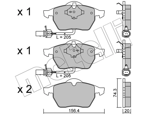 Brake Pad Set, disc brake 22-0181-3